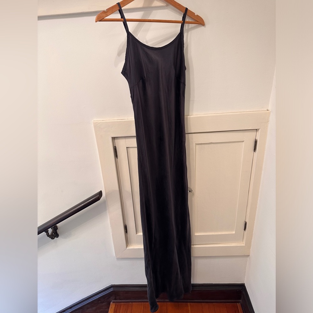 Flannel brand 100% silk bias slip dress - grey